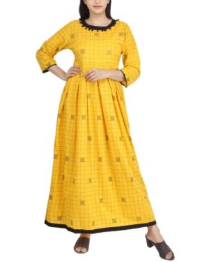 Elegant Long Cotton A-line Printed Kurti  - sozo