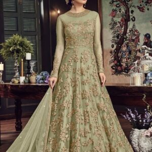 Beautiful Soft Net & Santoon Embroidered Semi-Stitched Salwar Suit - sozo