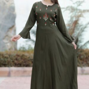 Glamorous Rayon Printed A-line Kurti  - sozo