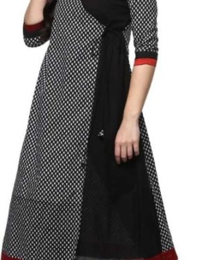 Fancy Cotton A-line Floral Printed Kurti  - sozo
