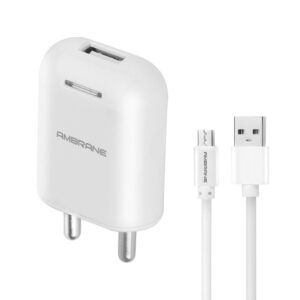 Ambrane AWC-38 2.1A Fast Wall Charger for All Mobiles, Tablets & Other Devices + Free Micro USB Cable  - sozo
