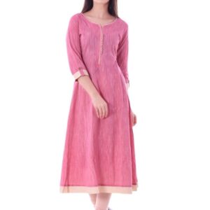 Women's Solid Cotton Anarkali Kurti  - sozo