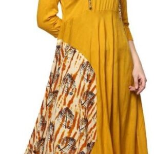 Fancy Rayon A-line Floral Printed Kurti  - sozo