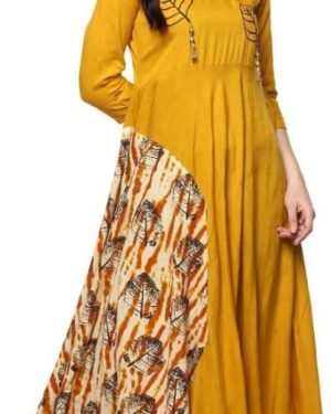 Fancy Rayon A-line Floral Printed Kurti  - sozo
