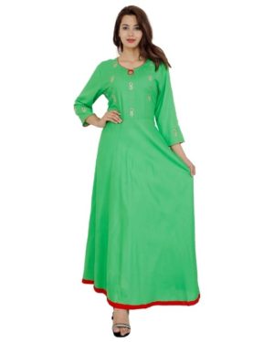 Glamorous Rayon Printed A-line Kurti  - sozo