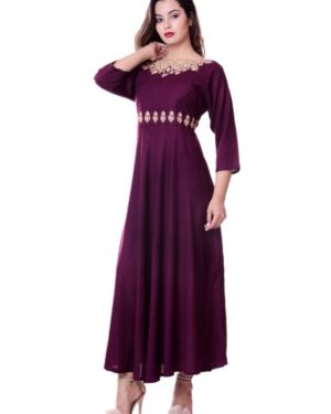 Gorgeous Rayon Embroidery Anarkali Long Kurti  - sozo