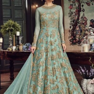 Beautiful Soft Net & Santoon Embroidered Semi-Stitched Salwar Suit  - sozo