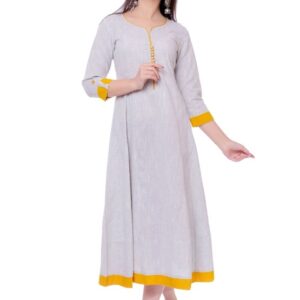 Women's Solid Cotton Anarkali Kurti  - sozo