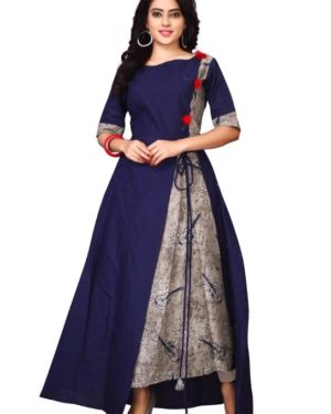 Latest Rayon Anarkali Printed Kurti  - sozo