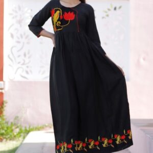 Unique Rayon Printed A-line Kurti  - sozo