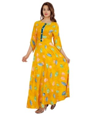 Glamorous Rayon Printed A-line Kurti  - sozo