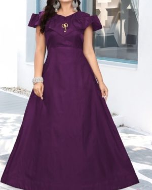 Gorgeous Taffeta Silk Solid Anarkali Long Kurti  - sozo