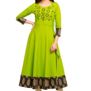 Elegant Cotton Slub Embroidered Kurti  - sozo