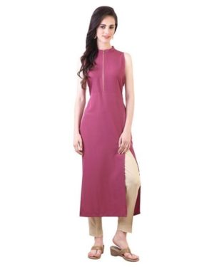 Women's Solid Crepe Kurti  - sozo