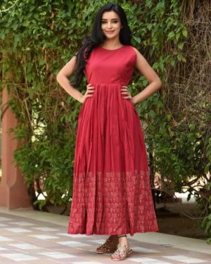 Unique Cotton Printed A-line Kurti  - sozo