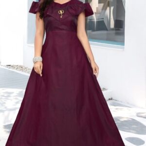 Gorgeous Taffeta Silk Solid Anarkali Long Kurti	  - sozo