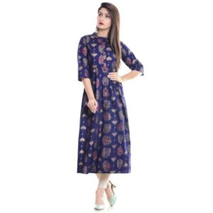 Gorgeous Rayon Printed Anarkali Long Kurti  - sozo