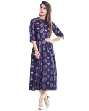 Gorgeous Rayon Printed Anarkali Long Kurti  - sozo