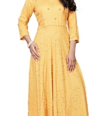Partywear Rayon Pearl work Long Anarkali Kurti  - sozo