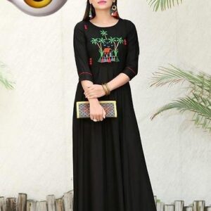 Rayon Embroidered Long Kurti -GRE