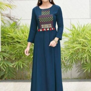 Rayon Embroidered Long Kurti -GRE
