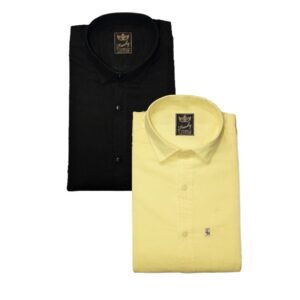 Cotton Blend Cotton Printed Slim Fit Shirt Pack Of 2  - sozo