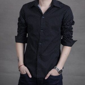 Cotton Blend Printed Slim Fit Shirt  - sozo