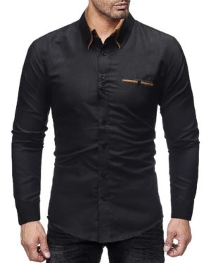 Cotton Solid Slim Fit Shirt   - sozo