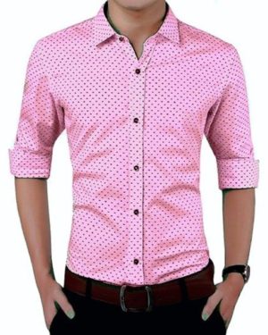 Cotton Blend Printed Slim Fit Shirt  - sozo