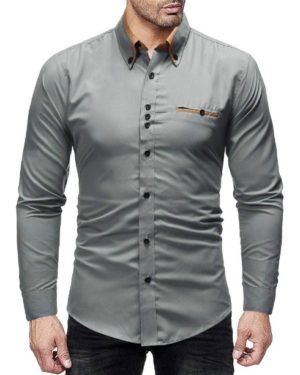 Cotton Solid Slim Fit Shirt   - sozo