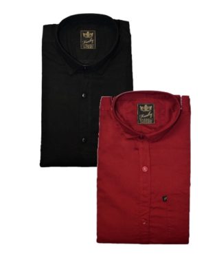 Cotton Blend Cotton Printed Slim Fit Shirt Pack Of 2  - sozo