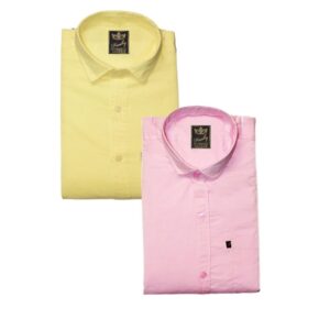 Cotton Blend Cotton Printed Slim Fit Shirt Pack Of 2  - sozo