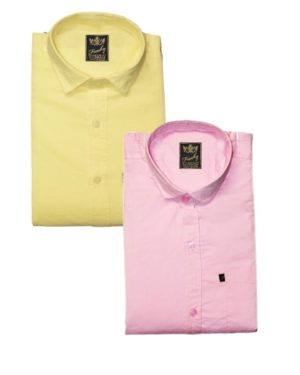 Cotton Blend Cotton Printed Slim Fit Shirt Pack Of 2  - sozo