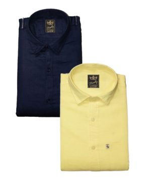 Cotton Blend Cotton Printed Slim Fit Shirt Pack Of 2  - sozo