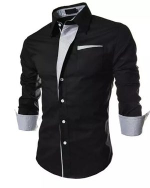Cotton Solid Slim Fit Shirt  - sozo
