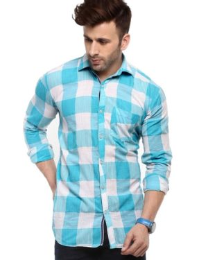 Men’s Slim Fit Checks Casual Shirt  - sozo