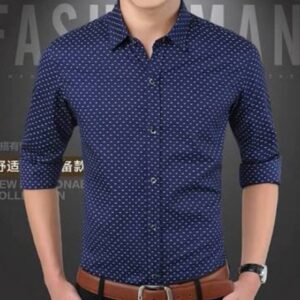 Cotton Blend Printed Slim Fit Shirt  - sozo