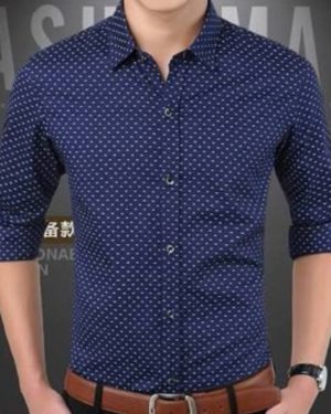 Cotton Blend Printed Slim Fit Shirt  - sozo