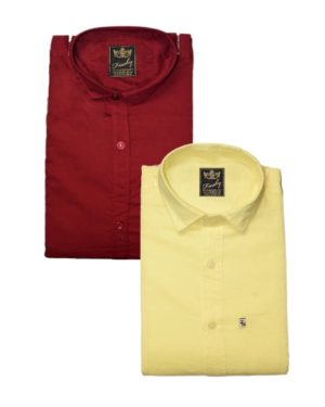 Cotton Blend Cotton Printed Slim Fit Shirt Pack Of 2  - sozo