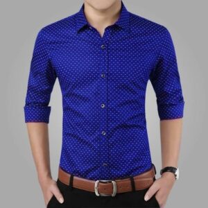 Cotton Blend Printed Slim Fit Shirt  - sozo