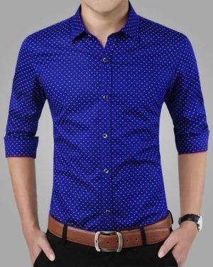 Cotton Blend Printed Slim Fit Shirt  - sozo
