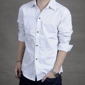 Cotton Blend Printed Slim Fit Shirt  - sozo