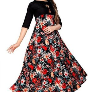 Women Stitched Printed American Crepe Floor Length Anarkali Gown – GRE