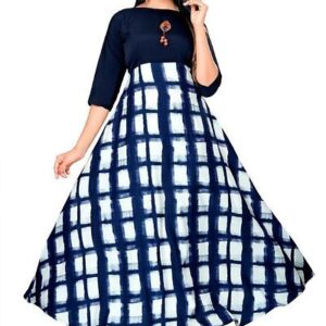 Women Stitched Printed American Crepe floor length Anarkali Gown – GRE