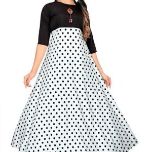 Women Stitched Printed American Crepe Floor Length Anarkali Gown - GRE