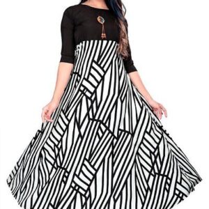 Women Stitched American Crepe Floor Length Anarkali Gown - GRE