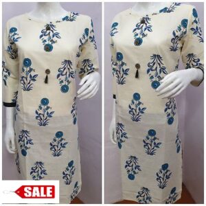 Cotton Printed Kurta For Women - GRE