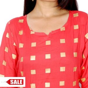 Pink Printed Rayon A-Line Kurta For Women’s – GRE