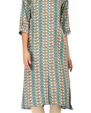 Women's Rayon Abstract Straight Kurti - GRE