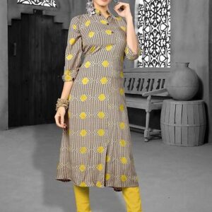 Women's Rayon Abstract Straight Kurti - GRE